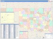 Oklahoma <br /> Wall Map <br /> Color Cast Style 2024 Map