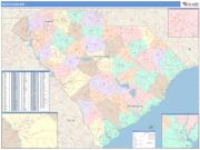 South Carolina <br /> Wall Map <br /> Color Cast Style 2024 Map