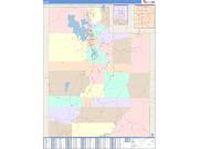 Utah <br /> Wall Map <br /> Color Cast Style 2024 Map