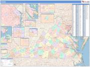 Virginia <br /> Wall Map <br /> Color Cast Style 2024 Map