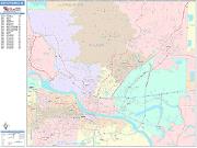 North Little Rock <br /> Wall Map <br /> Color Cast Style 2024 Map