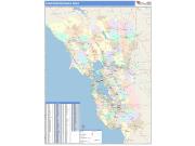 Bay Area <br /> Wall Map <br /> Color Cast Style 2024 Map