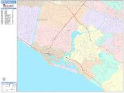 Newport Beach <br /> Wall Map <br /> Color Cast Style 2024 Map