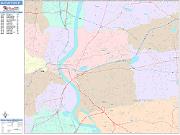 East Hartford <br /> Wall Map <br /> Color Cast Style 2024 Map
