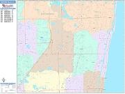 Pompano Beach <br /> Wall Map <br /> Color Cast Style 2024 Map