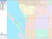 Sarasota <br /> Wall Map <br /> Color Cast Style 2024 Map
