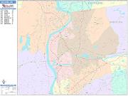 Chicopee <br /> Wall Map <br /> Color Cast Style 2024 Map