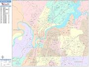 Chattanooga <br /> Wall Map <br /> Color Cast Style 2024 Map