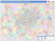 Dallas Fort Worth <br /> Wall Map <br /> Color Cast Style 2024 Map