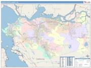 Contra Costa <br /> Wall Map <br /> Color Cast Style 2024 Map