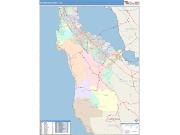 San Mateo <br /> Wall Map <br /> Color Cast Style 2024 Map