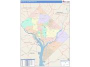 District of Columbia <br /> Wall Map <br /> Color Cast Style 2024 Map