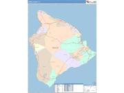 Hawaii <br /> Wall Map <br /> Color Cast Style 2024 Map