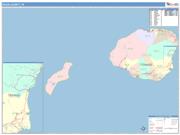 Kauai <br /> Wall Map <br /> Color Cast Style 2024 Map