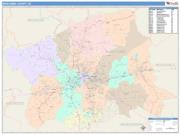 Buncombe <br /> Wall Map <br /> Color Cast Style 2024 Map