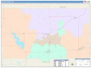 Custer <br /> Wall Map <br /> Color Cast Style 2024 Map