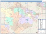 Fort Bend <br /> Wall Map <br /> Color Cast Style 2024 Map
