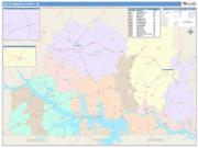 Mecklenburg <br /> Wall Map <br /> Color Cast Style 2024 Map