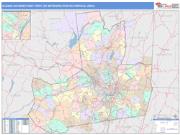 Albany-Schenectady-Troy <br /> Wall Map <br /> Color Cast Style 2024 Map