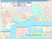 Biloxi-Gulfport-Pascagoula <br /> Wall Map <br /> Color Cast Style 2024 Map