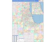 Chicago-Naperville-Elgin <br /> Wall Map <br /> Color Cast Style 2024 Map