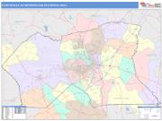 Fayetteville <br /> Wall Map <br /> Color Cast Style 2024 Map