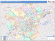 Knoxville <br /> Wall Map <br /> Color Cast Style 2024 Map