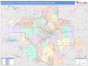 Little Rock-North Little Rock-Conway <br /> Wall Map <br /> Color Cast Style 2024 Map