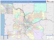 Portland-Vancouver-Hillsboro <br /> Wall Map <br /> Color Cast Style 2024 Map