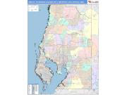 Tampa-St Petersburg-Clearwater <br /> Wall Map <br /> Color Cast Style 2024 Map