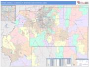 Denver-Aurora-Lakewood <br /> Wall Map <br /> Color Cast Style 2024 Map