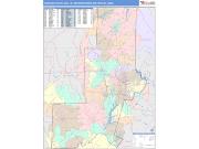 Durham-Chapel Hill <br /> Wall Map <br /> Color Cast Style 2024 Map