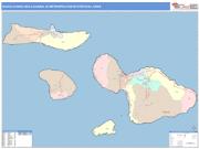 Kahului-Wailuku-Lahaina <br /> Wall Map <br /> Color Cast Style 2024 Map