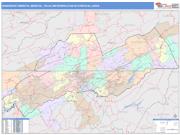 Kingsport-Bristol-Bristol <br /> Wall Map <br /> Color Cast Style 2024 Map
