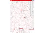Alabama <br /> Wall Map <br /> Zip Code <br /> Red Line Style 2024 Map