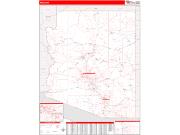 Arizona <br /> Wall Map <br /> Zip Code <br /> Red Line Style 2024 Map
