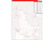 Idaho <br /> Wall Map <br /> Zip Code <br /> Red Line Style 2024 Map