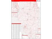 Illinois <br /> Wall Map <br /> Zip Code <br /> Red Line Style 2024 Map