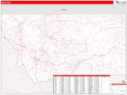 Montana <br /> Wall Map <br /> Zip Code <br /> Red Line Style 2024 Map