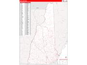 New Hampshire <br /> Wall Map <br /> Zip Code <br /> Red Line Style 2024 Map