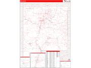 New Mexico <br /> Wall Map <br /> Zip Code <br /> Red Line Style 2024 Map