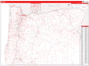 Oregon <br /> Wall Map <br /> Zip Code <br /> Red Line Style 2024 Map