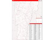 Vermont <br /> Wall Map <br /> Zip Code <br /> Red Line Style 2024 Map