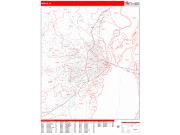 Mobile <br /> Wall Map <br /> Zip Code <br /> Red Line Style 2024 Map