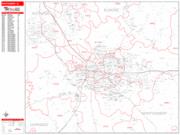 Montgomery <br /> Wall Map <br /> Zip Code <br /> Red Line Style 2024 Map