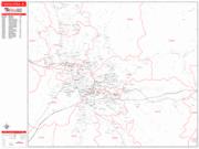 Tuscaloosa <br /> Wall Map <br /> Zip Code <br /> Red Line Style 2024 Map