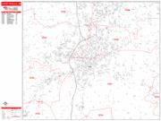 Fayetteville <br /> Wall Map <br /> Zip Code <br /> Red Line Style 2024 Map