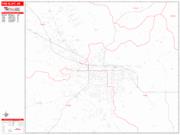 Pine Bluff <br /> Wall Map <br /> Zip Code <br /> Red Line Style 2024 Map