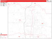 Springdale <br /> Wall Map <br /> Zip Code <br /> Red Line Style 2024 Map