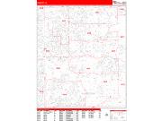 Gilbert <br /> Wall Map <br /> Zip Code <br /> Red Line Style 2024 Map